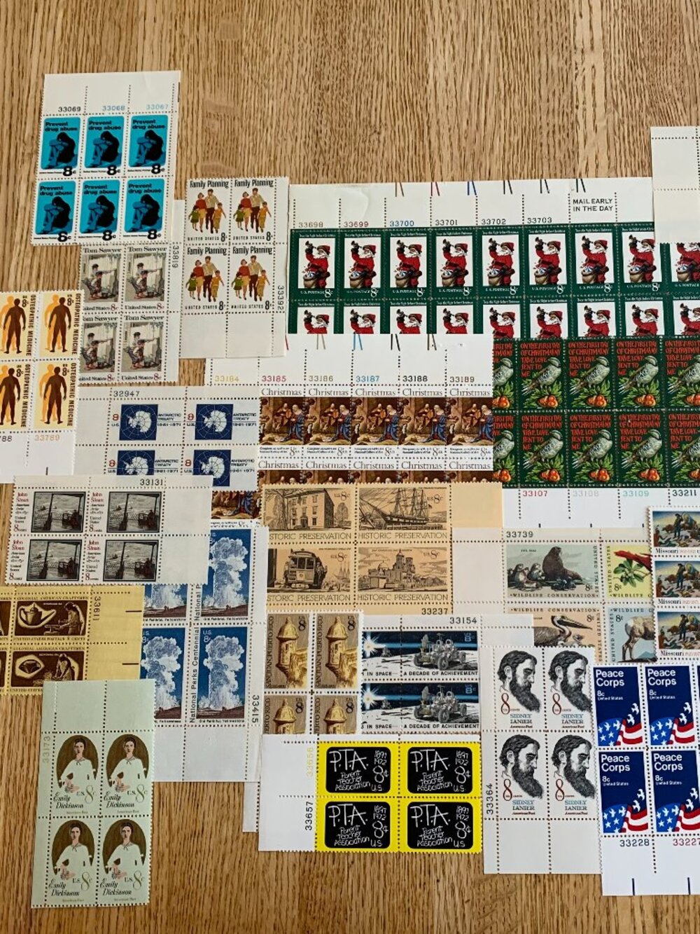 Vintage Ephemera!  U.S. Postage Plate Blocks, Buyer receives all that's pictured